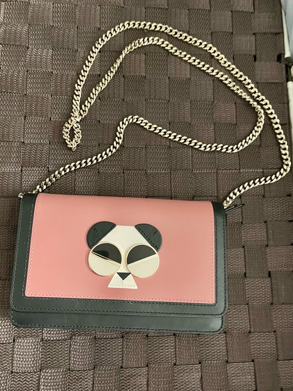 Kate Spade Gentle Panda Crossbody Leather Bag.